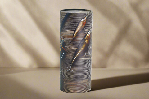 GONE FISHING BIODEGRADABLE PAPER ADULT SIZE URN SCATTERING TUBE 05-2207 - Casket Depot Vancouver