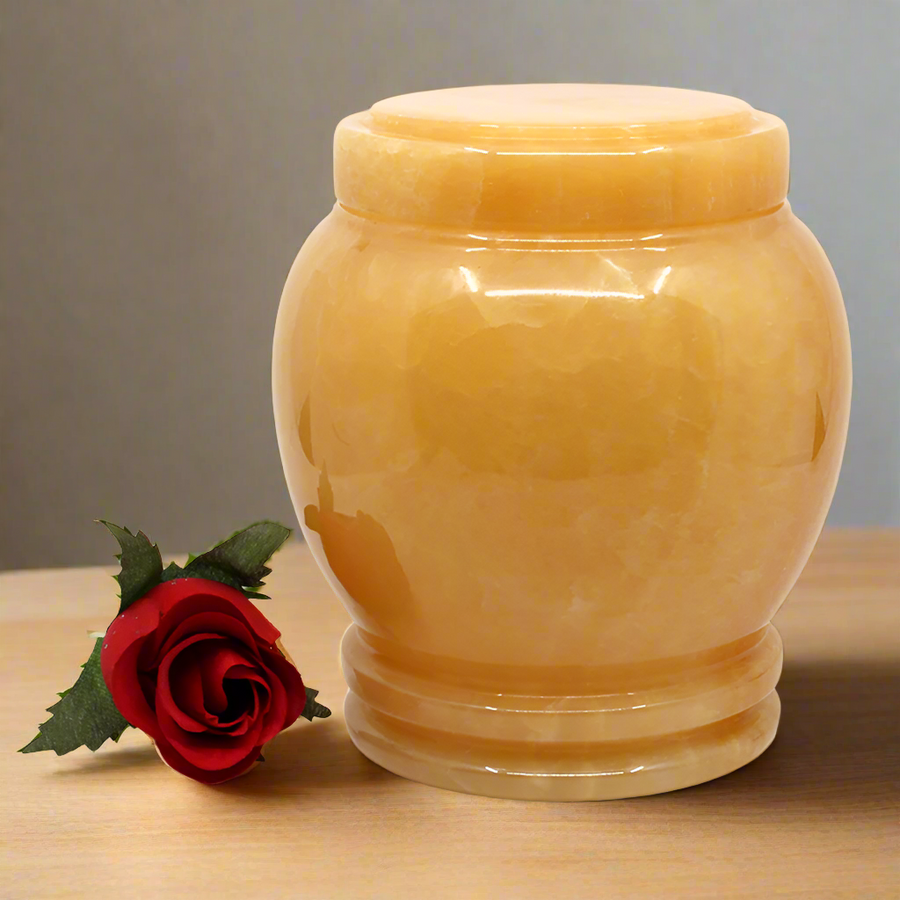 Marble Urn | Sichuan Yellow - Casket Depot Vancouver