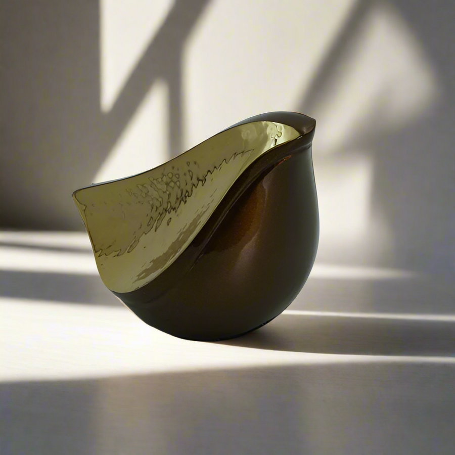 Loving Bird Brass Metal Urn