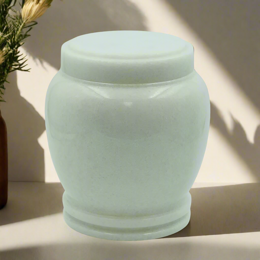 Marble Urn | Solid Marble Urn White - Casket Depot Vancouver