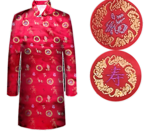 Women's Traditional Chinese Burial Clothing Ensemble Red (女士寿衣-枣红) - Casket Depot Vancouver