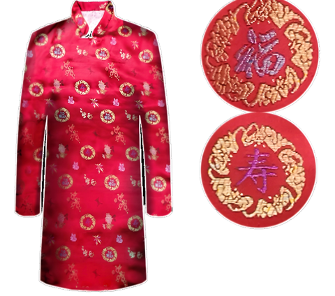 Women's Traditional Chinese Burial Clothing Ensemble Red (女士寿衣-枣红） - Casket Depot Vancouver