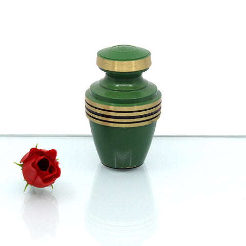 MEMENTO | GREEN WITH GOLD TRIM – 06-1915T - Casket Depot Vancouver