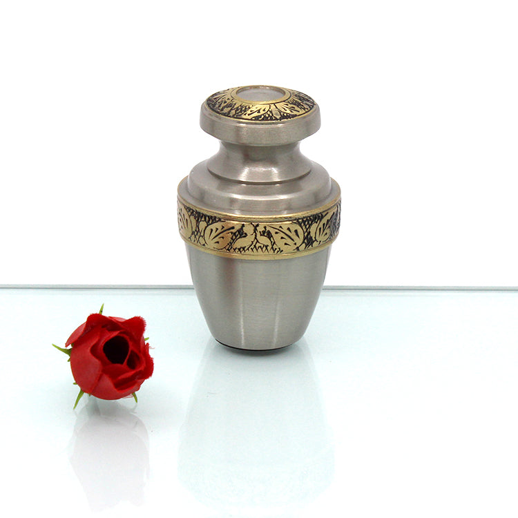 MEMENTO | SILVER WITH NATURE TRIM – 06-1931T - Casket Depot Vancouver