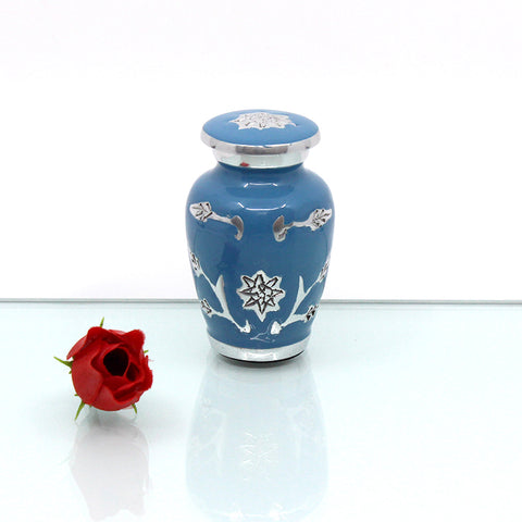 MEMENTO | LIGHT BLUE WITH FLOWER – 06-1285T - Casket Depot Vancouver