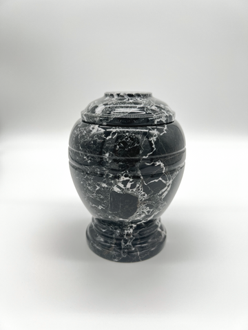 black zebra marble keepsake urn