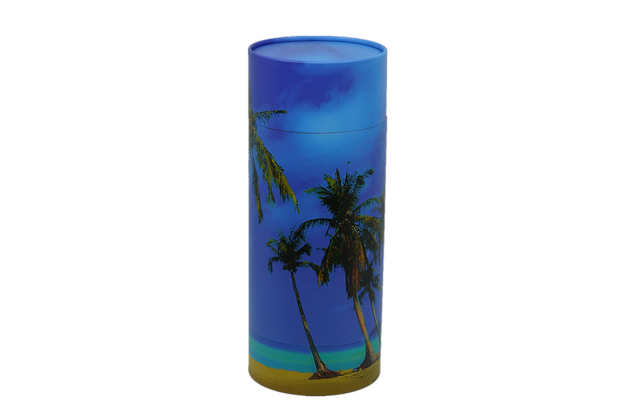TROPICAL PARADISE BIODEGRADABLE PAPER ADULT SIZE URN SCATTERING TUBE 05-2211 - Casket Depot Vancouver
