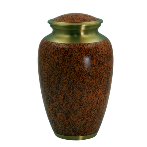 Brass Metal Urn with Orange Sponge texture 