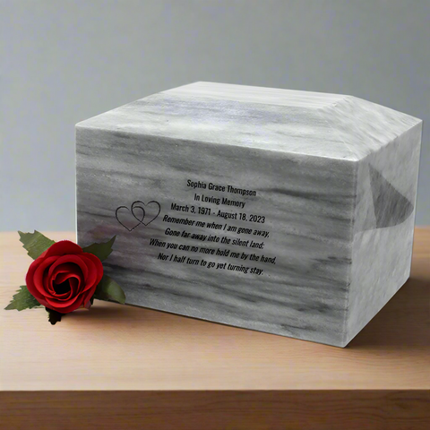 Marble Urn | Tibet Cloud Grey - Casket Depot Vancouver