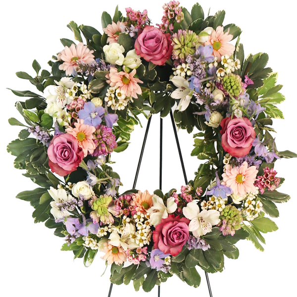 Floral Funeral Wreath Close Up 