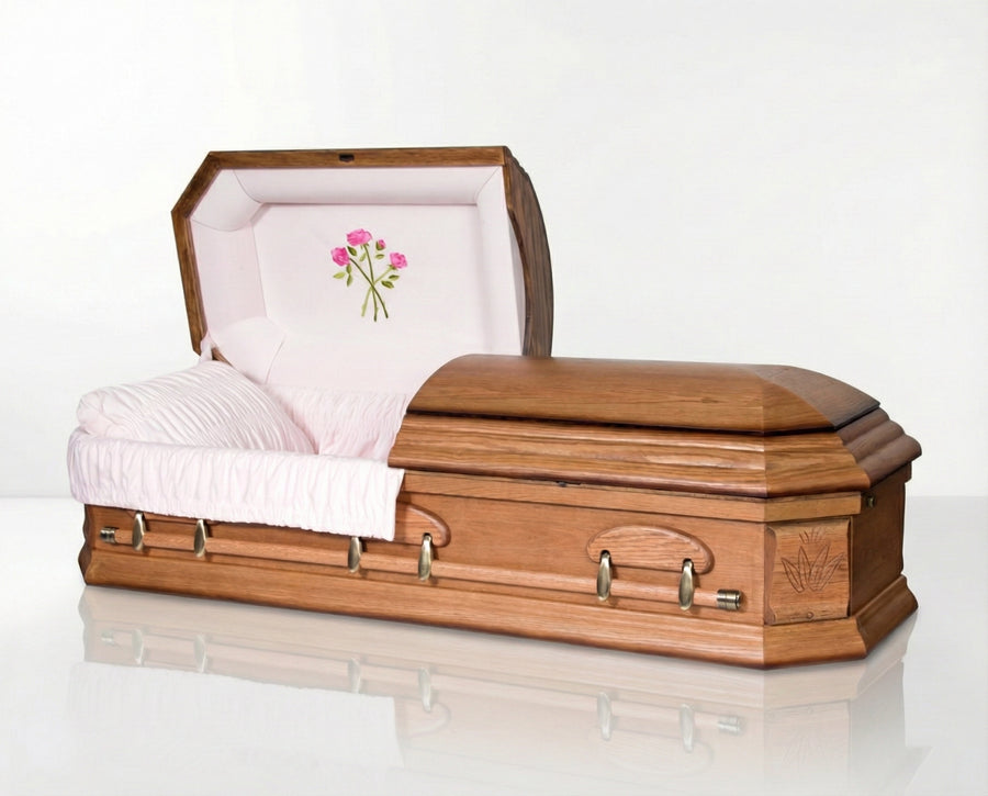 Solid Wood Casket | Lady's Octagon - Casket Depot Vancouver