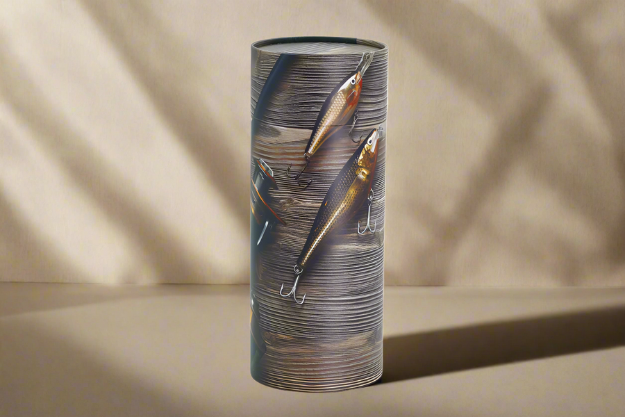 GONE FISHING BIODEGRADABLE PAPER ADULT SIZE URN SCATTERING TUBE 05-2207 - Casket Depot Vancouver