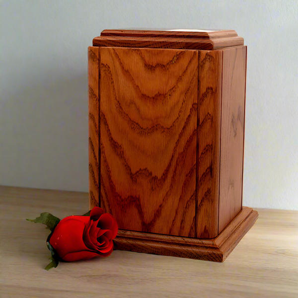 Wooden Urn | Solid Oak With Base