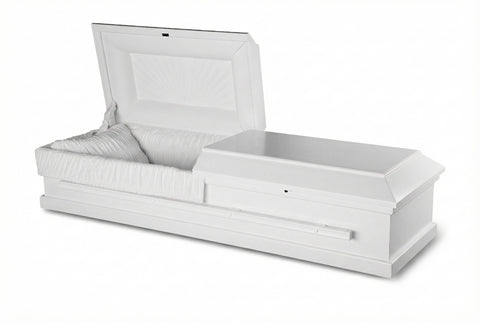Solid Wood Casket | Pacifica White - Casket Depot Vancouver