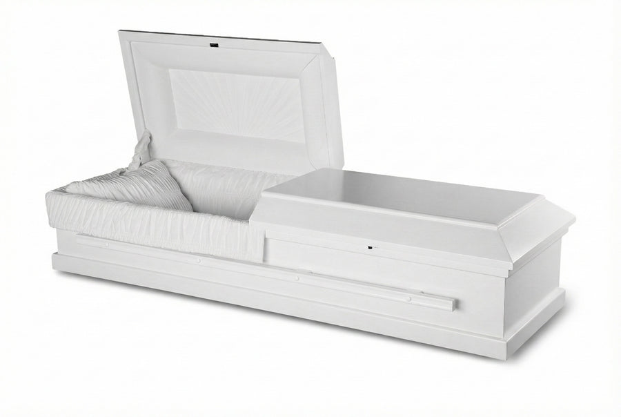 Solid Wood Casket | Pacifica White - Casket Depot Vancouver
