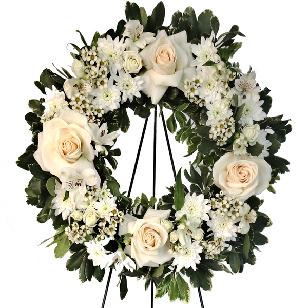 White Floral Wreath 