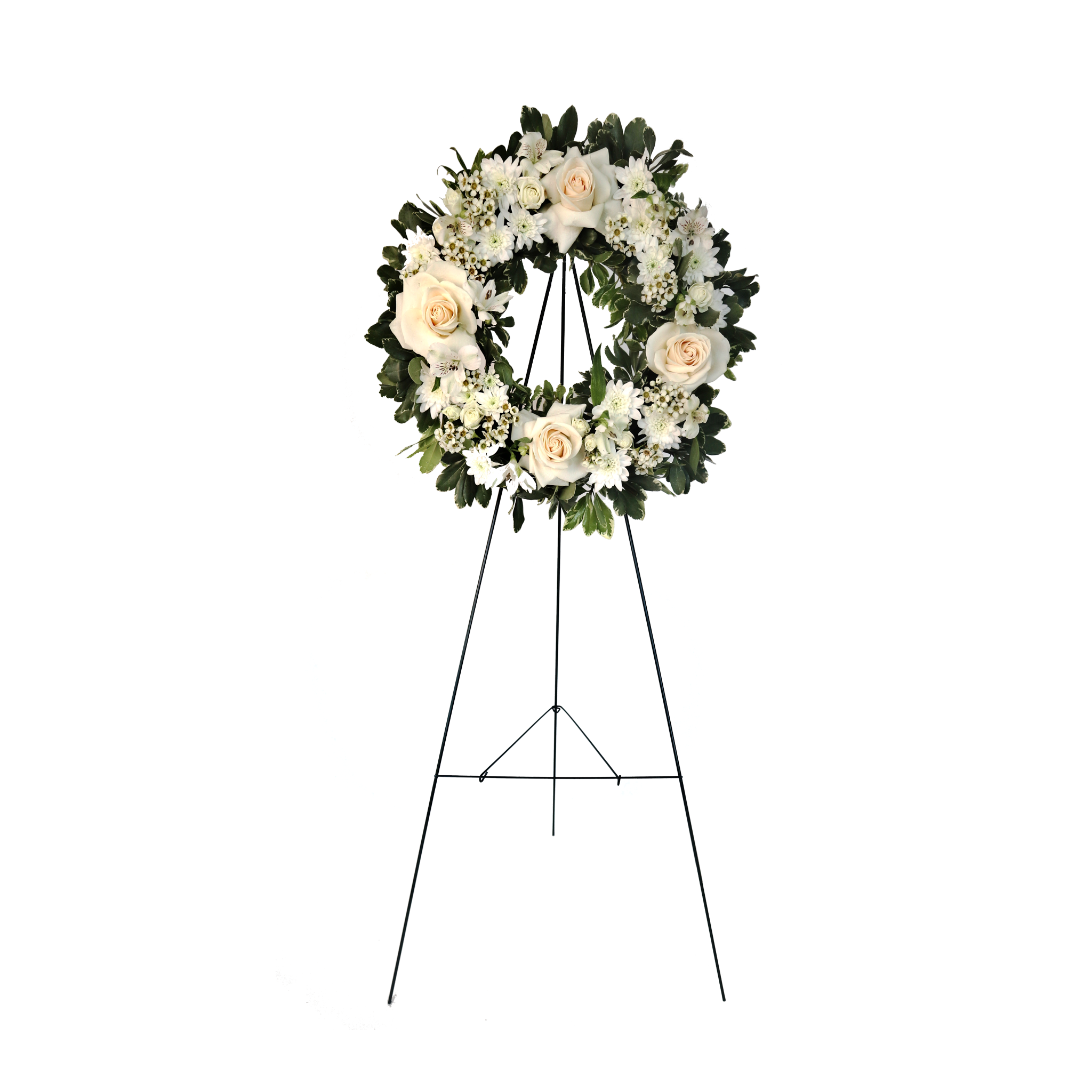 White Floral Funeral Wreath 