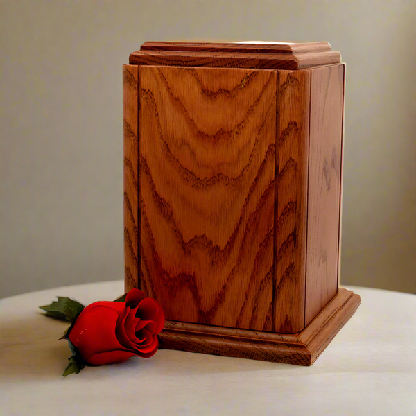 Wooden Urn | Solid Oak With Base