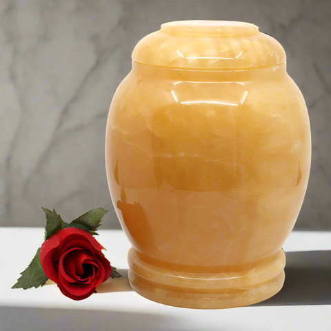 Marble Urn | Gansu Yellow - Casket Depot Vancouver