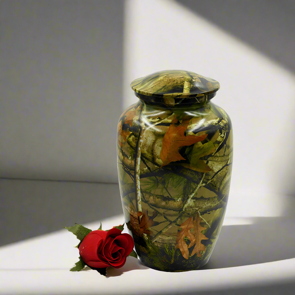 Brass Metal Urn For Ashes | Camouflage