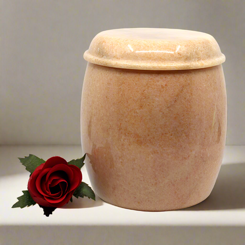 Marble Urn | Hunan Natural Pink Stone - Casket Depot Vancouver