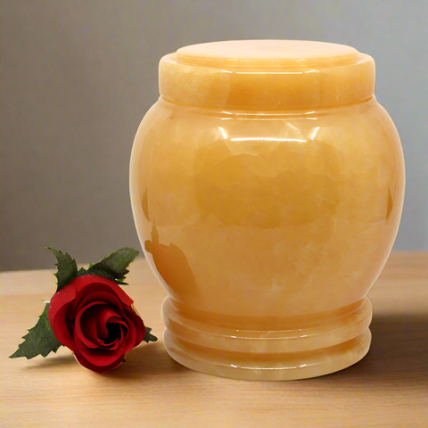 Marble Urn | Sichuan Yellow - Casket Depot Vancouver