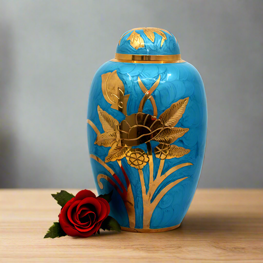 激レア 新品未開封 Blue Ribbon URN 赤 High Finish K363 Amore Keepsake Urn Red & Pol Silver - LoveUrns®US
