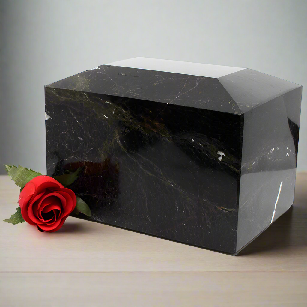 大理石骨灰瓮| 西藏黑斑马– Casket Depot Vancouver