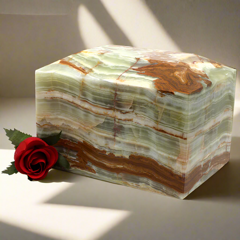 Green Marble Urn | Tibet Green Onyx - Casket Depot Vancouver