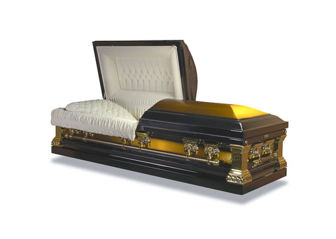 18 Gauge Steel Casket with brushed metal finish. - Casket Depot Vancouver