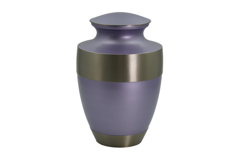 LILAC WITH SILVER BANDS URN , 03-40010 - Casket Depot Vancouver