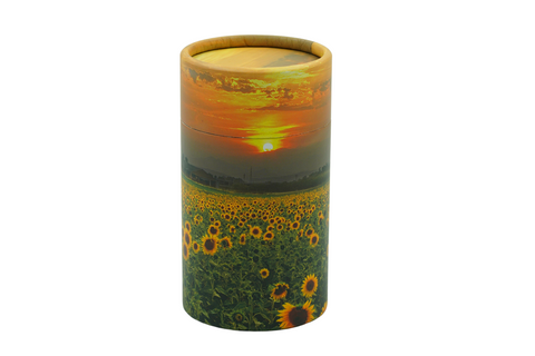 SCATTER TUBE MINI SIZE 5.5″ ( SUNFLOWER FIEILD ) - Casket Depot Vancouver