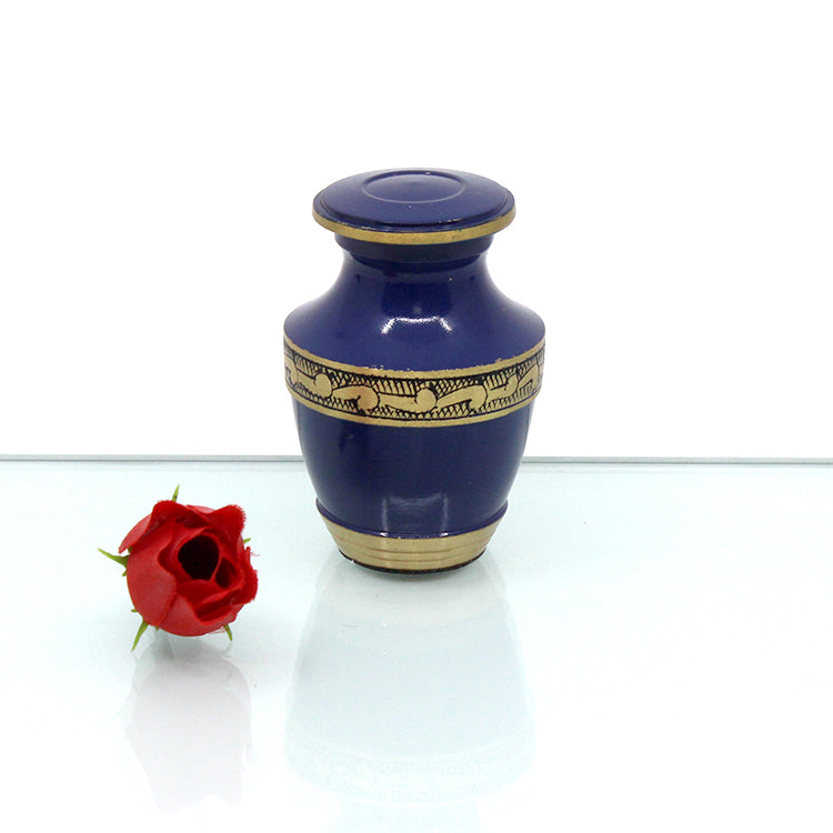 MEMENTO | BLUE WITH GOLD TRIM – 06-1908T - Casket Depot Vancouver