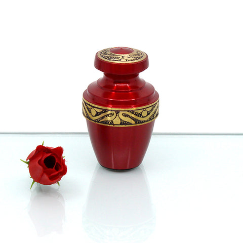 MEMENTO | RED WITH GOLD TRIM – 06-1923T - Casket Depot Vancouver