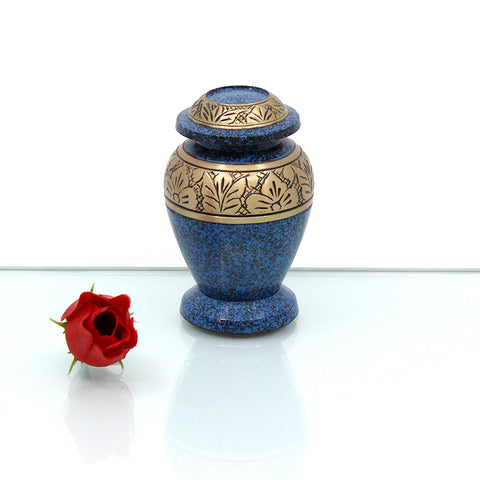 MEMENTO | BLUE WITH GOLD TRIM- 06-1927T - Casket Depot Vancouver