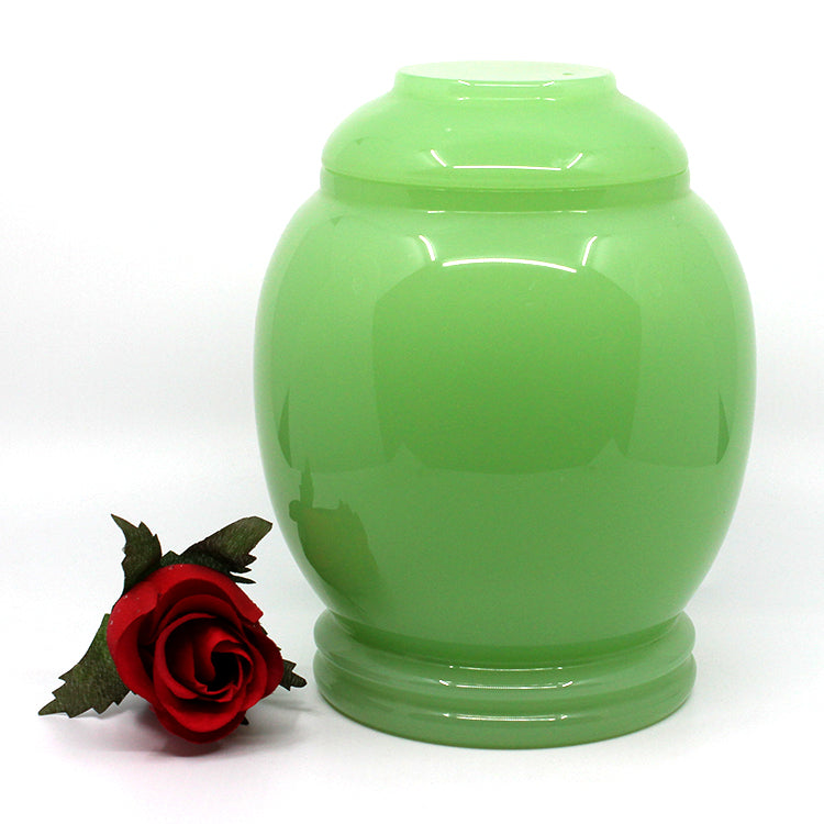 green jade urn with round lid 