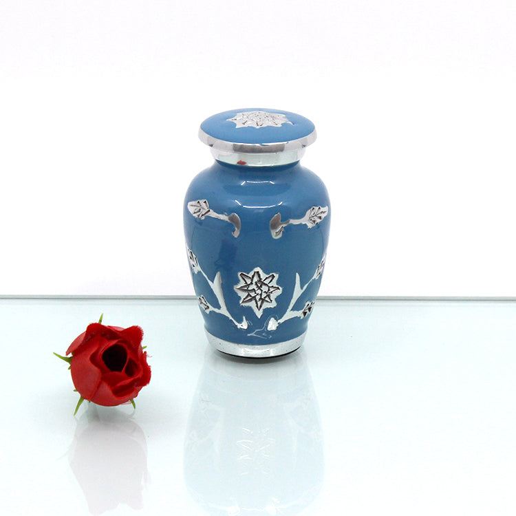 MEMENTO | LIGHT BLUE WITH FLOWER – 06-1285T - Casket Depot Vancouver