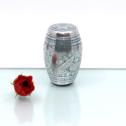 MEMENTO | BLUE SPECKLED WITH DOVES – 06-1284 - Casket Depot Vancouver