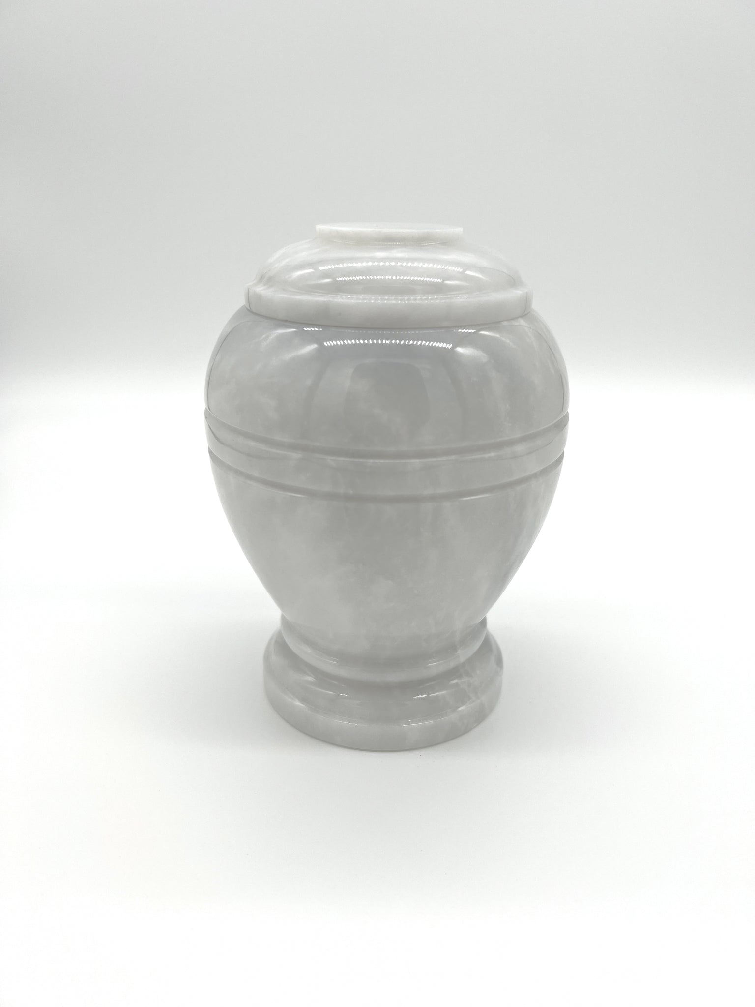Plinthe Marble Keepsake Urn | Pearl White