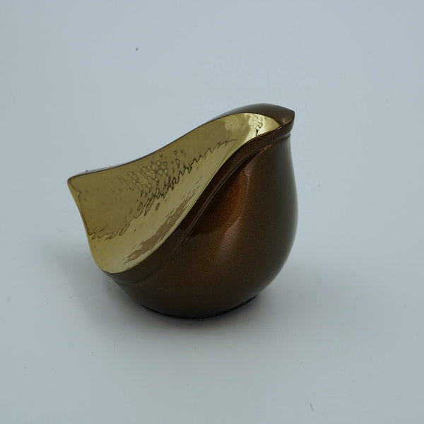 LOVING BIRD BRONZE WITH GOLD HAMMERING DETAIL MEMENTO URN 06-8001 - Casket Depot Vancouver